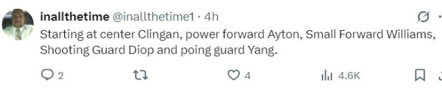 美国开拓者球迷社区热议杨瀚森 有褒有贬两极分化